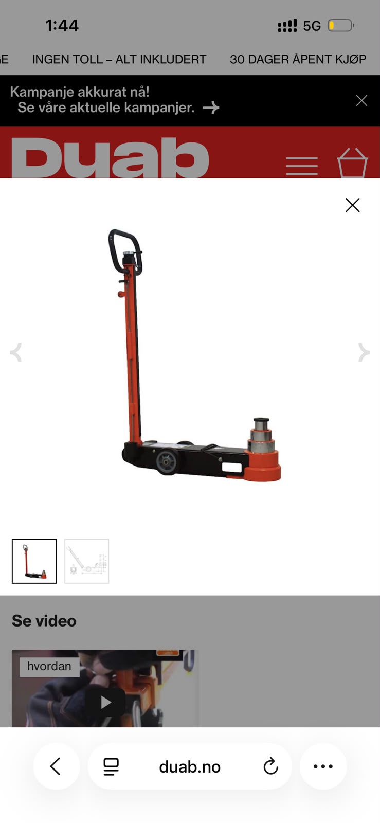 Luft/Hydraulisk Gulvdommkraft