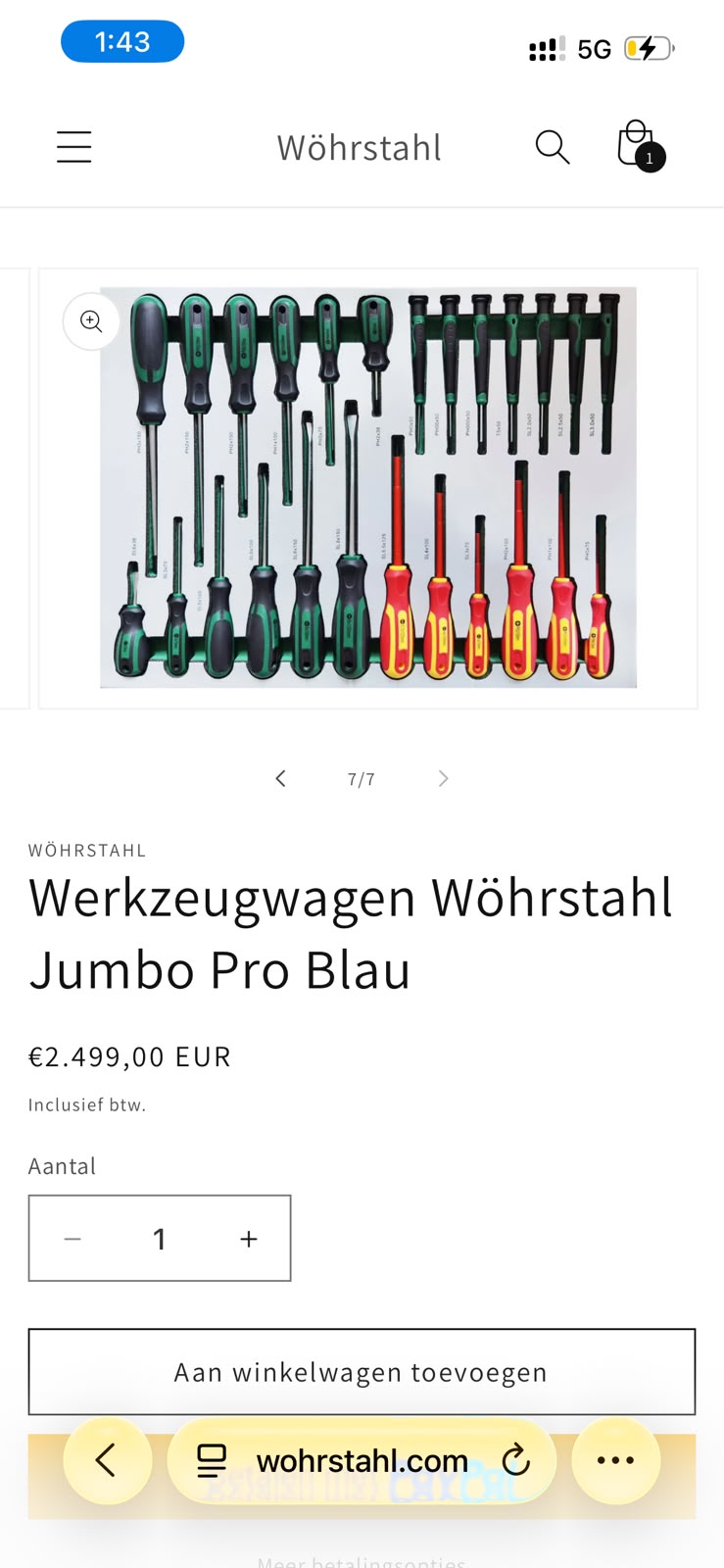 Wöhrstahl Jumbo Pro Blå Verktøyvogn thumbnail 2