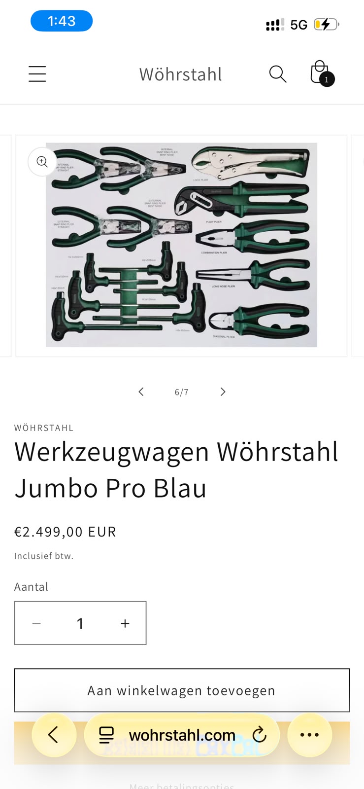 Wöhrstahl Jumbo Pro Blå Verktøyvogn thumbnail 3