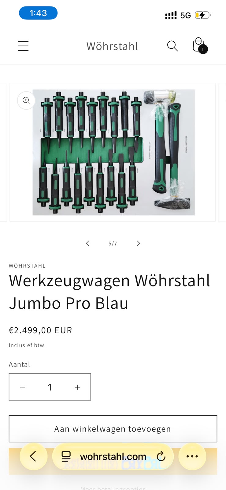 Wöhrstahl Jumbo Pro Blå Verktøyvogn thumbnail 4