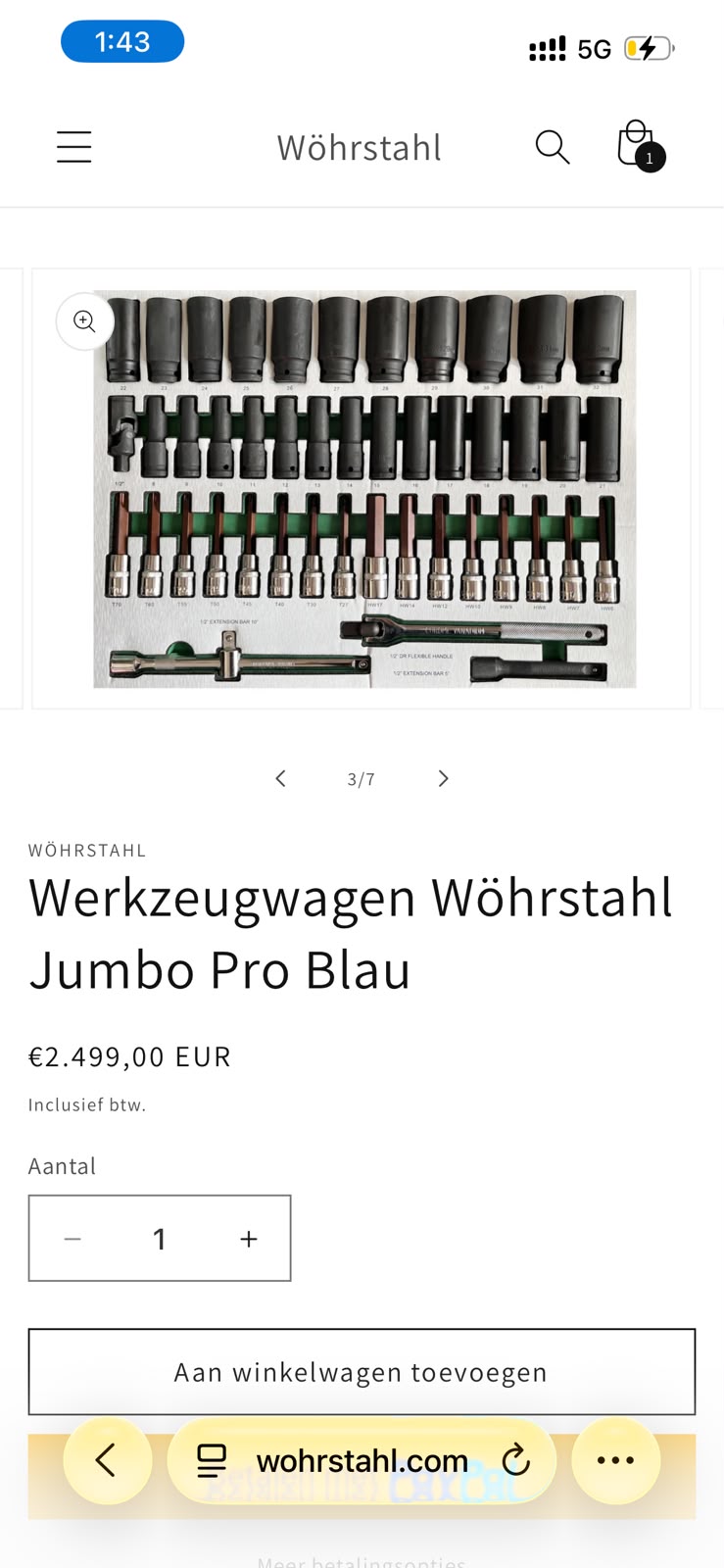 Wöhrstahl Jumbo Pro Blå Verktøyvogn thumbnail 5