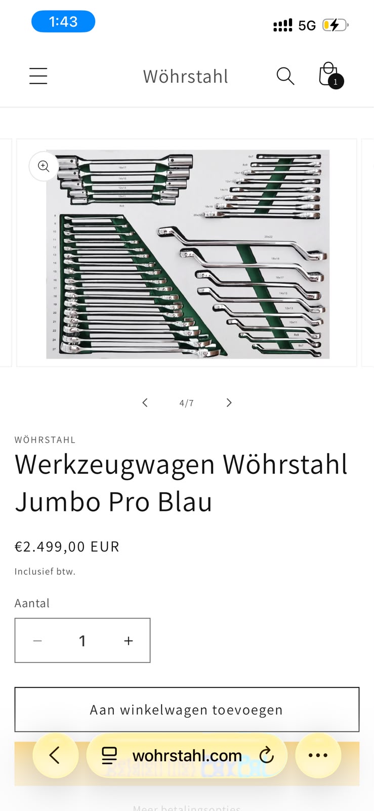 Wöhrstahl Jumbo Pro Blå Verktøyvogn thumbnail 6